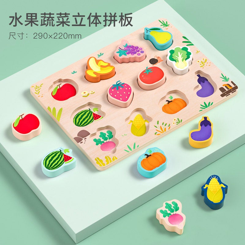 Children'S Wooden Puzzles Baby Early Education Educational Toys Hand Scratching Board Digital Matching Panel Manufacturer - Image 1